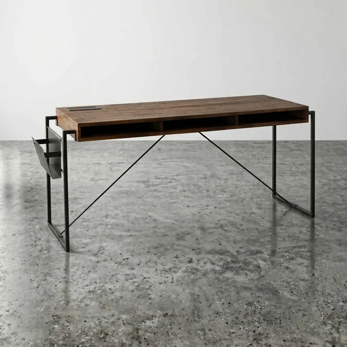 Escritorio Madera-y-metal Marron York en Marrón - Escritorios, Uruguay | Divino