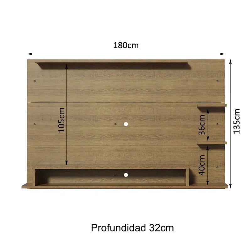 Panel TV con estante hasta 60 Pulgadas en Blanco - Muebles para TV, Uruguay | Balton, vista 9