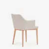 Silla Croft de chenilla y patas de madera maciza de fresno - beige en Beige - Sillas, Uruguay | Kavehome, vista 8 de 10