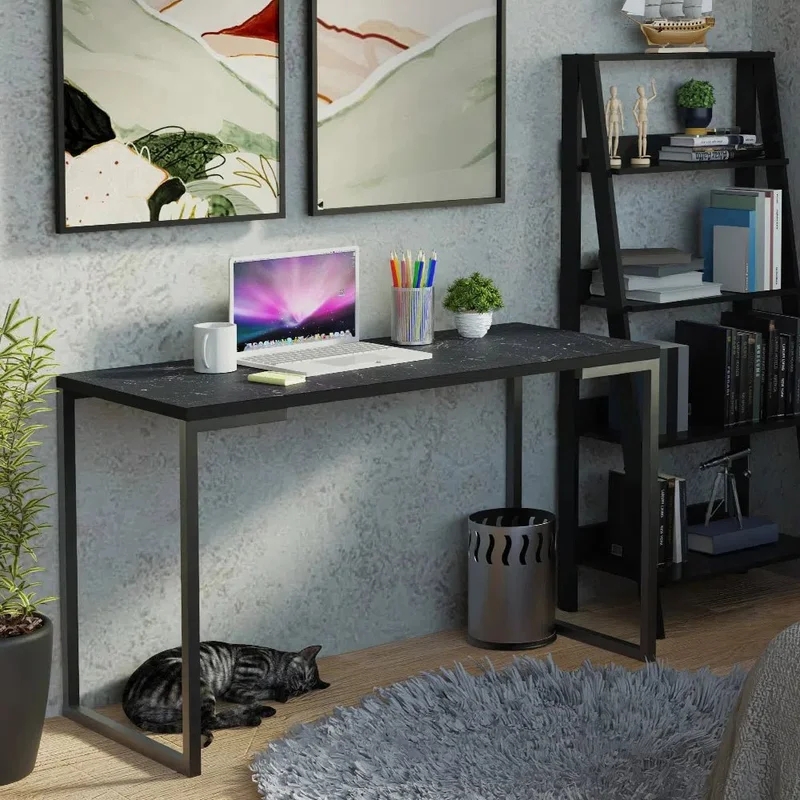 Mesa de escritorio Industrial Madera y Hierro 120cm en Negro - Escritorios, Uruguay | Balton, vista 9