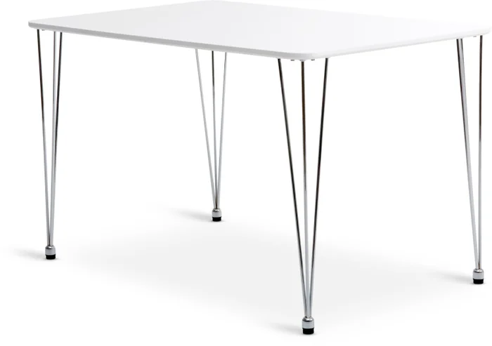 Mesa de comedor BANNERUP 76x120 blanco/cromo en Blanco - Mesas de comedor, Uruguay | JYSK