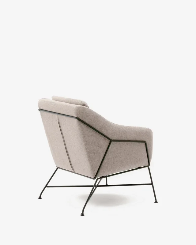 Butaca Brida - beige y patas de acero con acabado negro en Beige - Butacas, banquetas y puffs, Uruguay | Kavehome, vista 8