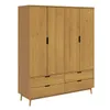 Ropero 4 Puertas 4 Cajones - Línea Nórdica - Roble en Madera natural - Roperos y placares, Uruguay | Rústico Hogar, vista 2 de 5