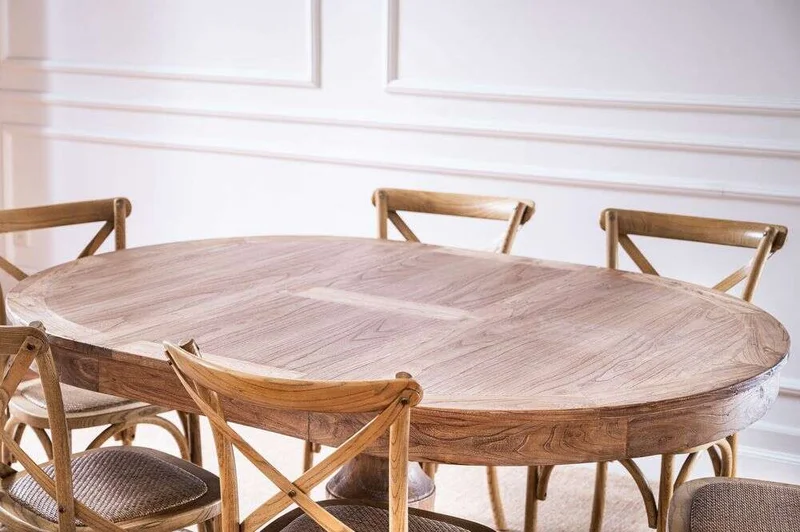 MESA COMEDOR EXTENSIBLE - 1.20 A 1.70 MTS - OLMO en Madera natural - Mesas de comedor, Uruguay | La Iberica, vista 15