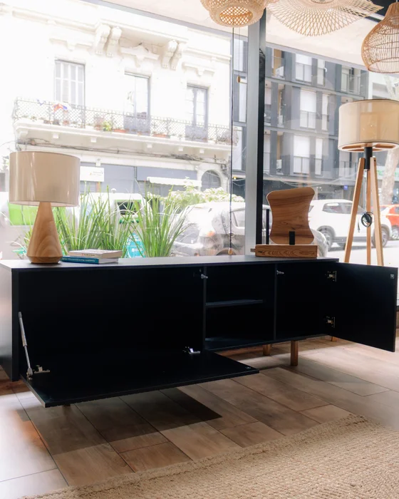 Rack Capri 160 cm - Negro en Negro - Muebles para TV, Uruguay | Berna Home, vista 4