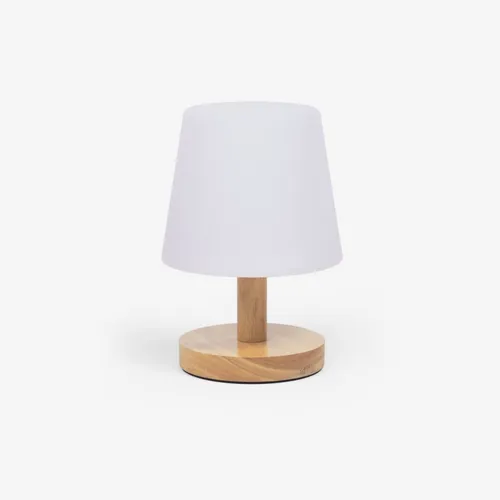 Lámpara de mesa Ambar de polietileno y madera en Madera natural - Lámparas de mesa, Uruguay | Kavehome
