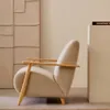 Butaca Meghan de chenilla perla y madera maciza de fresno con acabado natural FSC Mix Credit en Off-white - Butacas, banquetas y puffs, Uruguay | Kavehome, vista 2 de 10