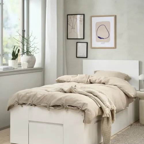 Estructura cama LIMFJORDEN 90x190 2 cajones blanco en Blanco - Dormitorio, Uruguay | JYSK