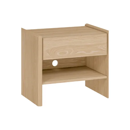 MESA DE LUZ BAKERS ROBLE 1 CAJON en Madera natural - Mesas de luz, Uruguay | Masinfinito Casa