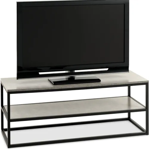 Mueble TV DOKKEDAL 1 estante hormigón/negro en Negro - Muebles para TV, Uruguay | JYSK