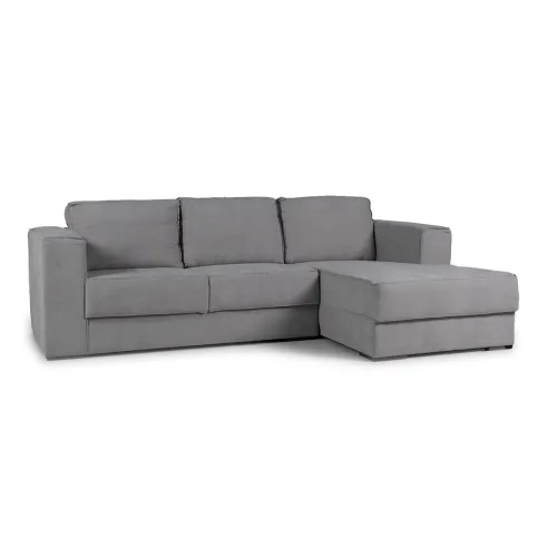 Rinconera Olimpus - Tela Microfibra - Chaise derecho - Kruger 06-155 (Ceniza) en Gris - Sillones y sofás, Uruguay | NYR