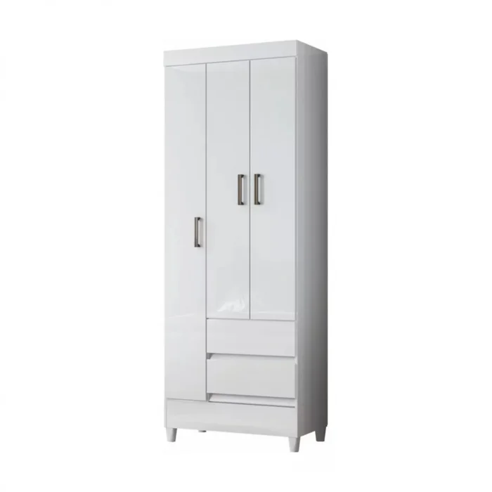 Ropero 3 puertas 2 cajones - Fit - Blanco en Blanco - Roperos y placares, Uruguay | Rústico Hogar