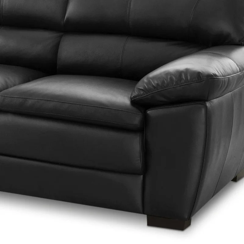 Sillón %100 Cuero - 3 Cuerpos - Promax - Negro en Negro - Sillones y sofás, Uruguay | Ecowood, vista 3