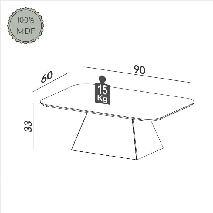 Mesa Ratona Agustina 90cm 100% MDF en Madera natural - Mesas de living, Uruguay | Balton, vista 5