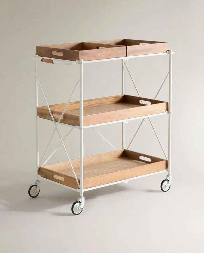 CARRO CAMARERA PLEGABLE METAL Y MADERA - Aparadores y recibidores, Uruguay | Zara Home, vista 2