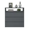 Cómoda 3 Cajones - Línea Clara - Gris en Gris - Cómodas, Uruguay | Ecowood, vista 3 de 4