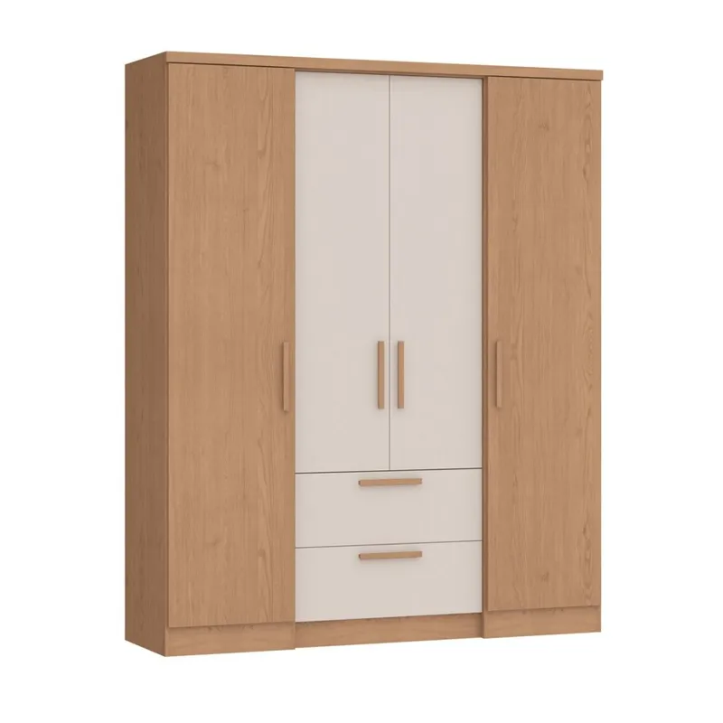 CASTRO- ROPERO ASPEN 4 PUERTAS ANGELIN/BCO 3262A-AB en Madera natural - Roperos y placares, Uruguay | Alfa Ventas