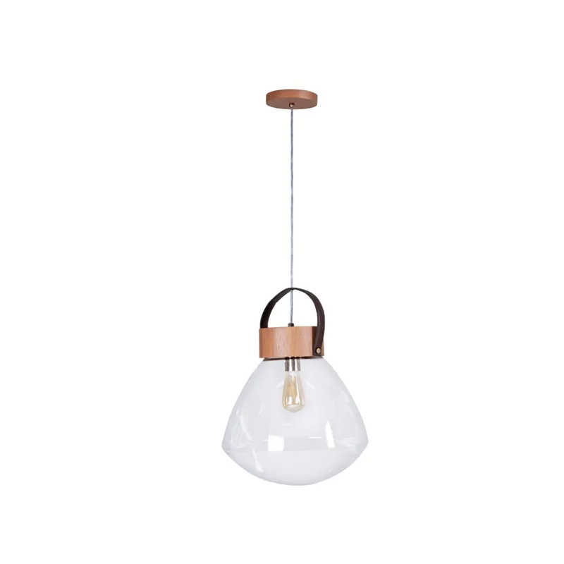 Lámpara Colgante Vidrio Lampadari Grande en Madera natural - Lámparas colgantes, Uruguay | Berna home