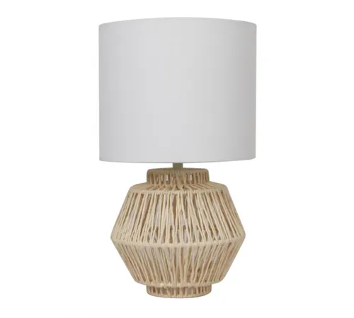 Lampara de mesa - Rattan hang en Blanco, Marrón - Lámparas de mesa, Uruguay | Rústico Hogar
