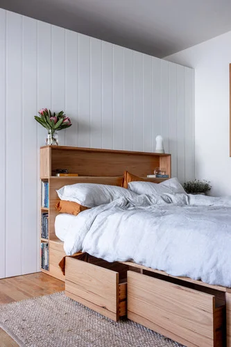 Cama Ágata Con Cajones en Madera natural - Mesas de luz, Uruguay | Decoquadra, vista 5