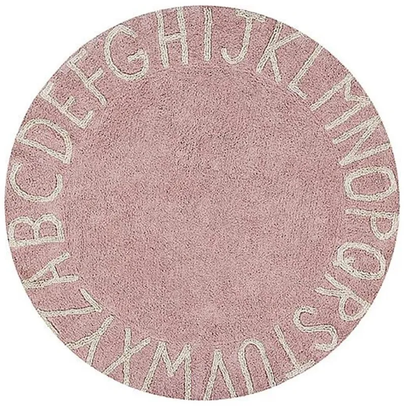 ALFOMBRA REDONDA POP 100CM ROSA LETRAS - Textiles, Uruguay | Decohogar