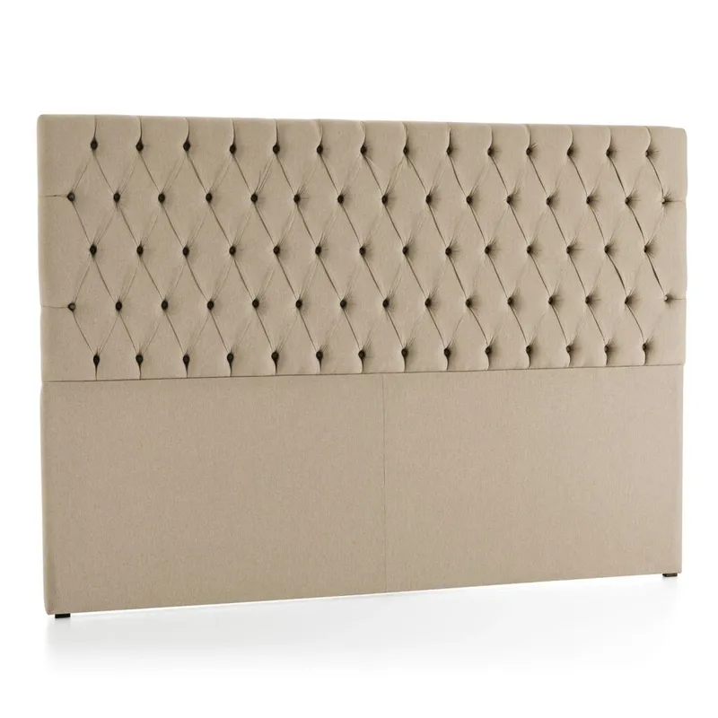 Respaldo 2 plazas tela natural - Beige en Beige - Respaldos de cama, Uruguay | La Cueva Muebles
