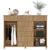 Comoda Cajonera de 8 cajones 2 puertas 1 perchero y 2 estantes internos para Dormitorio o Living - FE - Miel en Marrón - Cómodas, Uruguay | Mulata, vista 3 de 5