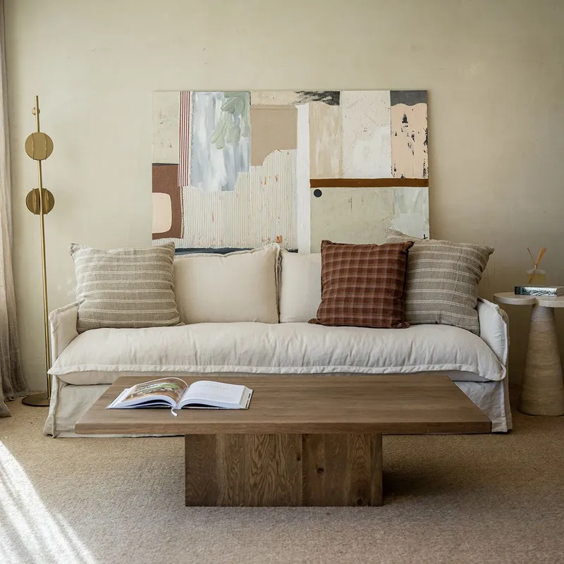 Sillón Elsa 220 lino tiza en tiza - Sillones y sofás, Uruguay | De Arcos