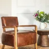 BUTACA WOOLY - WALNUT Y CUERO ITALIANO ENVEJECIDO - Butacas, banquetas y puffs, Uruguay | La Iberica, vista 22 de 22