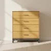 Cómoda 4 Cajones Madera Natural-beige Capri en Madera natural - Cómodas, Uruguay | Divino, vista 1 de 2