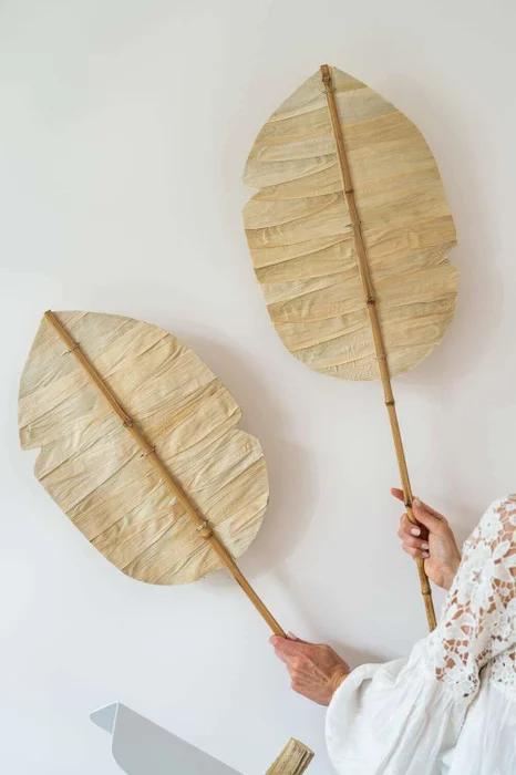 PALMA PARA PARED - BAMBOO Y FIBRAS en Madera natural - Decoración de pared, Uruguay | La Iberica, vista 12