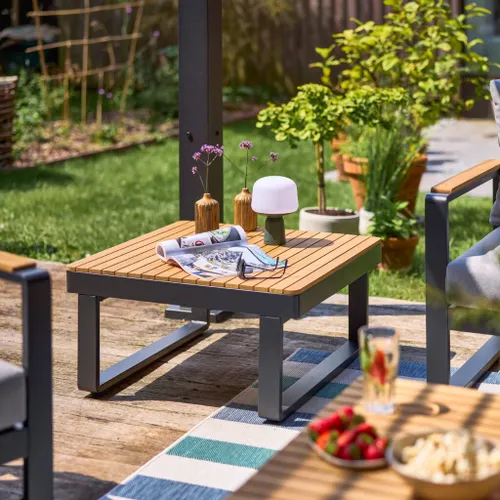 Mesa de centro Persea Antracita Cuadrada en Multicolor - Muebles para el exterior, Uruguay | Naterial Uruguay