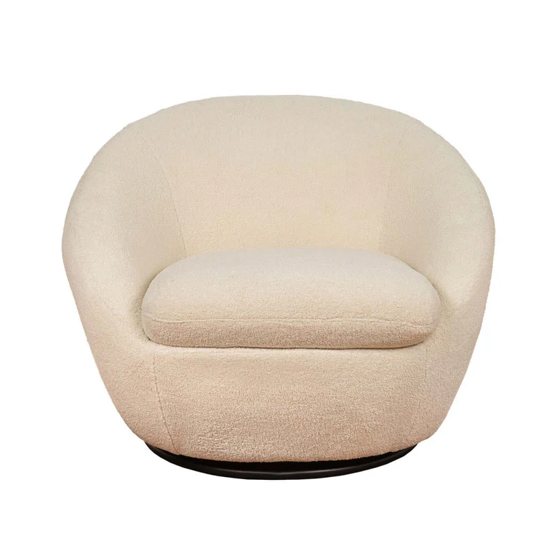 Butaca Giratoria 1 Cuerpo Tela Blanco Ora Offwhite en Blanco - Sillones y sofás, Uruguay | Divino, vista 3