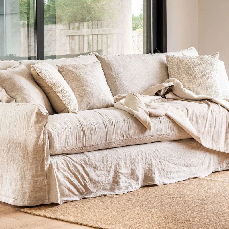 SILLON ALMA XL LINO CRUDO - 2.80 MTS en Off-white - Sillones y sofás, Uruguay | La Iberica