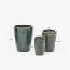 Set Rotja de 3 maceteros de terracota con acabado azul glaseado Ø 26 / 35 / 47 cm en Azul - Muebles para el exterior, Uruguay | Kavehome, vista 6 de 6