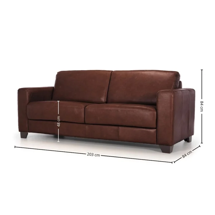 Sofá Napoli - Cuero Básico - 3 cuerpos - New Brown en Marrón - Sillones y sofás, Uruguay | NYR, vista 3