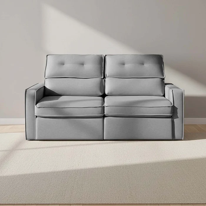 Sofa Retractil 2 Cuerpos Tela Gris Ambar en Gris - Sillones y sofás, Uruguay | Divino