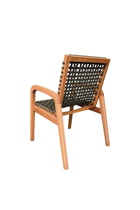 SILLA TRACO C/BRAZO CUERDA VERDE 56x62x85CM JATOBA en natural y - Muebles para el exterior, Uruguay | Vinibel, vista 3