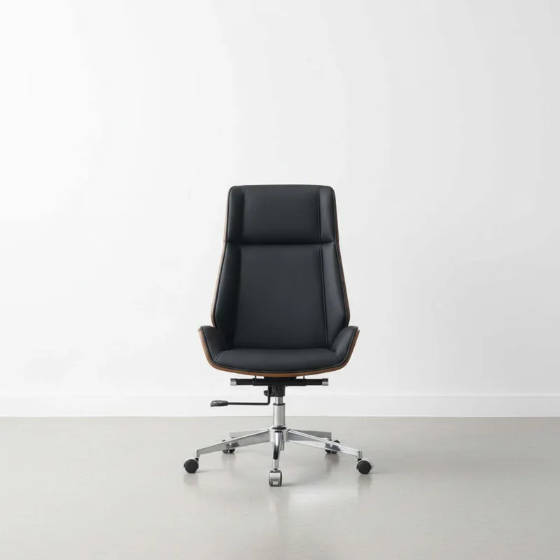 Asiento Gerencial Alto Madera-y-pu Negro Zen en Negro - Escritorios y sillas de escritorio, Uruguay | Divino
