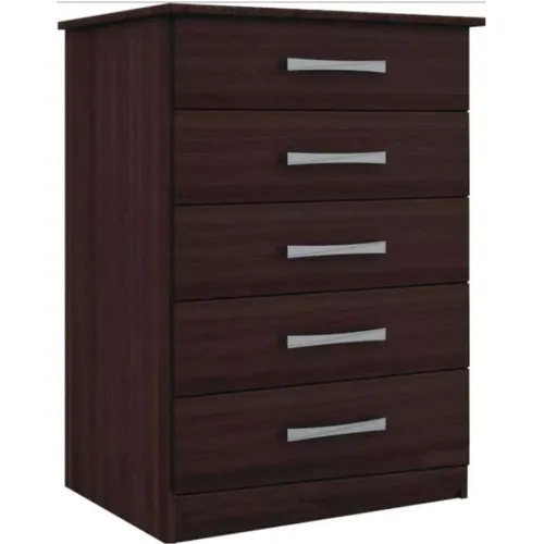 Comodas Cajoneras 5 Cajones Dormitorio Negro 058 - Cómodas, Uruguay | Muebles Express