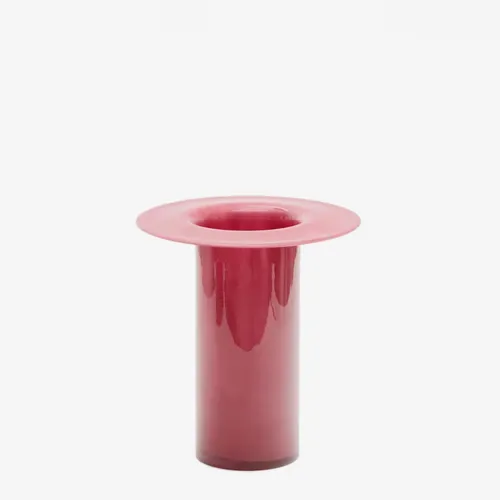 Jarrón Kelse de vidrio rosa 28 cm en Rosa - Jarrones, Uruguay | Kavehome