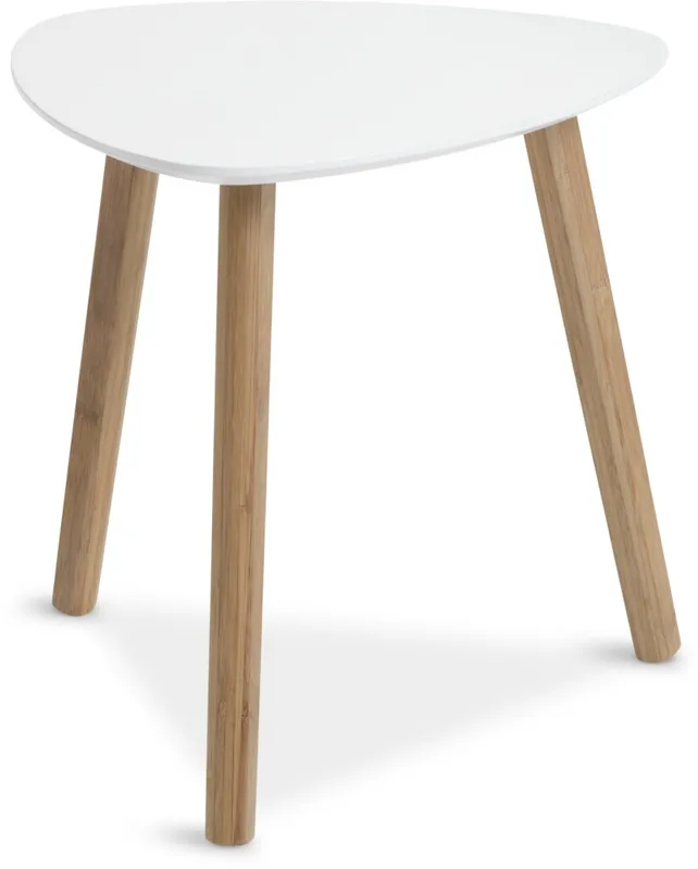 Mesa auxiliar TAPS 40x40 blanco/bambú en Beige - Mesas de arrimo, Uruguay | JYSK