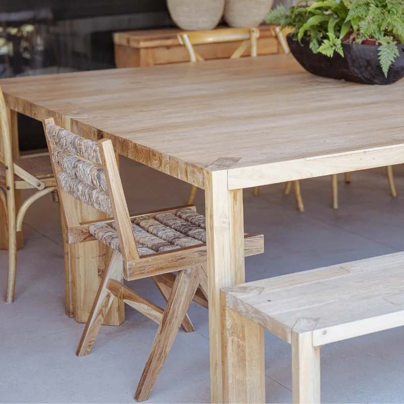 Silla de Teca y Fibra de Banana Bimba | Casakos en Madera natural - Butacas, banquetas y puffs, Uruguay | Casakos, vista 9