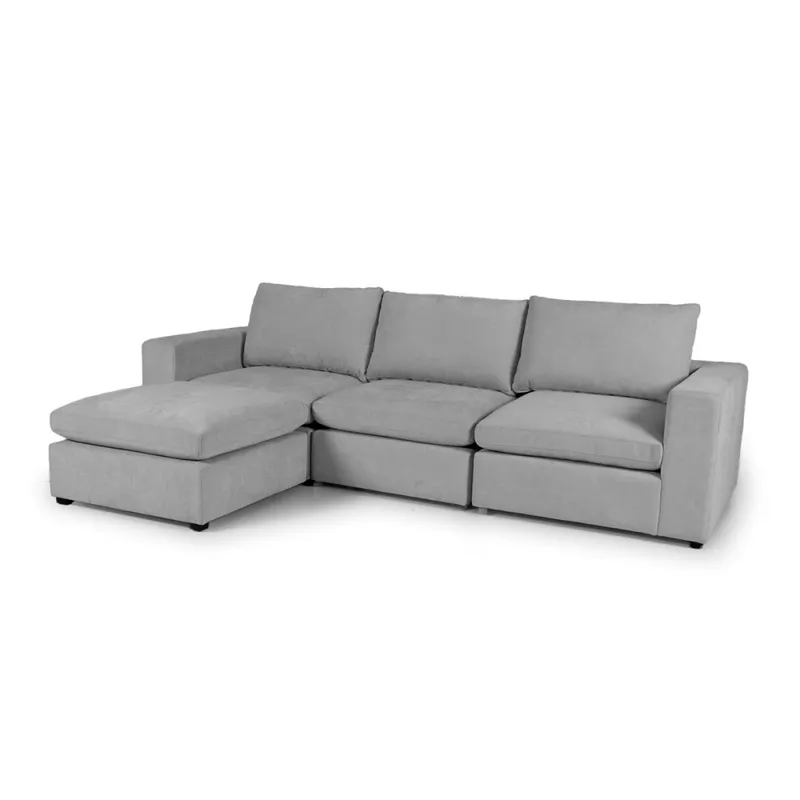Sofá Modular Conecta (4 módulos) - Tela Microfibra - TC1009 (Plata) en Gris - Sillones y sofás, Uruguay | NYR
