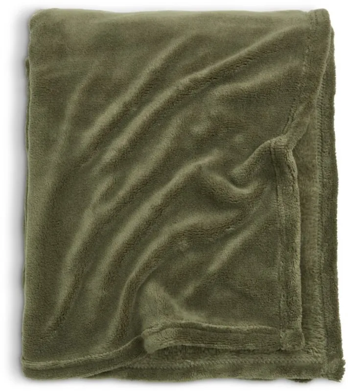 Manta DRAGEHODE 140x200 fleece oliva osc en Verde oliva - Textiles, Uruguay | JYSK