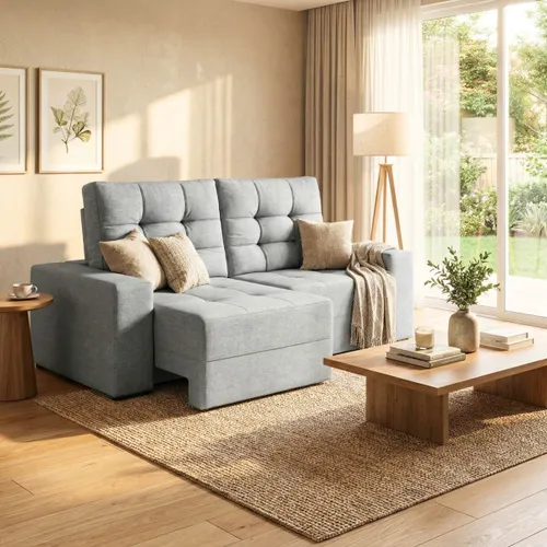 Sillón Cama Reclier Pequim 2 Cuerpos - Extensible - Gris en Gris - Sillones y sofás, Uruguay | Rústico Hogar