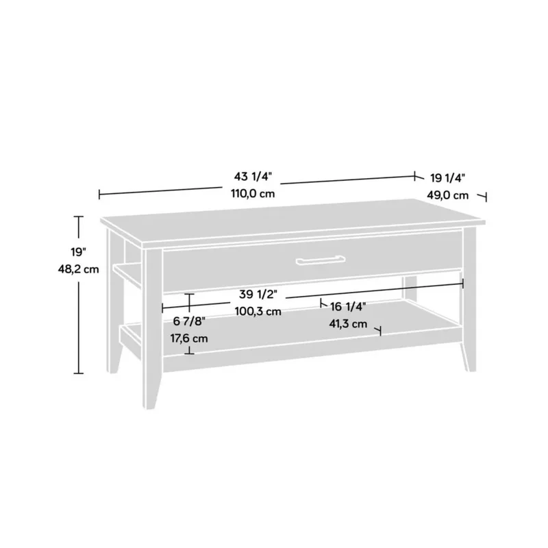 Mesa Ratona Articulada - Sauder - Linea Summit Station - Blanco en Blanco - Mesas de living, Uruguay | Ecowood, vista 4