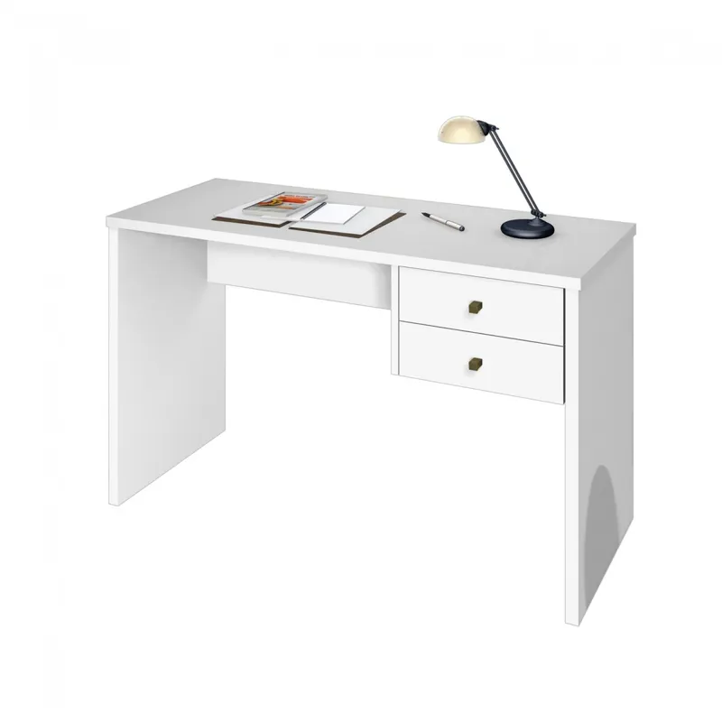 Escritorio Intelectual - 2 Cajones - Blanco en Blanco - Escritorios y sillas de escritorio, Uruguay | Rústico Hogar