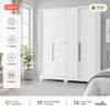 Ropero Armario Monaco 4 Puertas 2 Cajones 1 Perchero y Estantería - Blanco - Roperos y placares, Uruguay | Mulata, vista 1 de 9