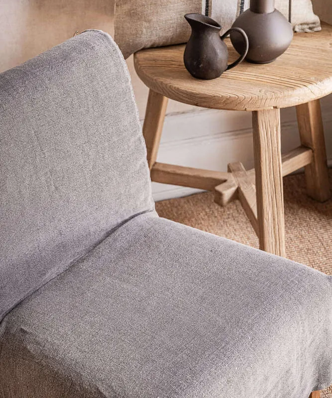 SILLA SOHO - LINO ALTO GRAMAJE - GRIS OSCURO en Gris - Butacas, banquetas y puffs, Uruguay | La Iberica